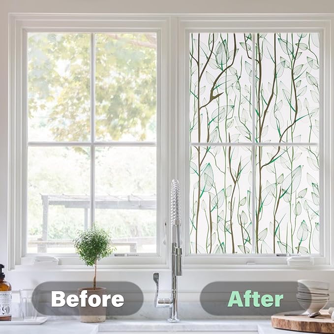 Donox Frosted Glass Window Film Heat Control UV Blocking, Static Cling Reusable - Image 4