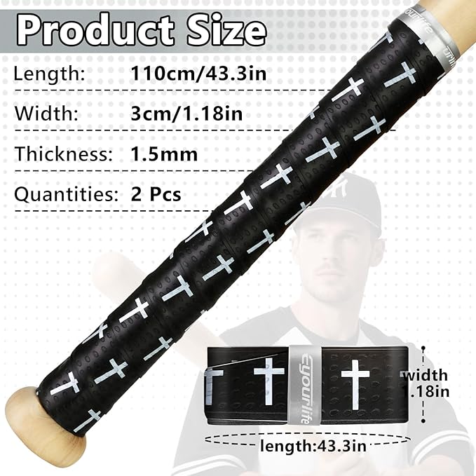 Eyourlife 2/4 Pack Baseball Bat Grip Bat Wraps for Baseball Lifestyle Softball Gifts Pro Feel Non-Slip Elite Batting Grip Tape for Bats Players