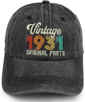 90th 80th 70th 60th 50th 40th 30th Birthday Gifts for Women Men, Vintage 1936 1946 1956 1966 1976 1986 1996 Hat