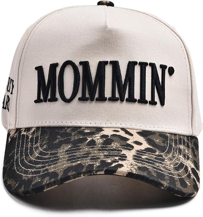 Women’s Mommin Trucker Hat – Vintage Two-Tone Ponytail Baseball Cap, Embroidered Adjustable Hat, Great Gift for Mom & Women