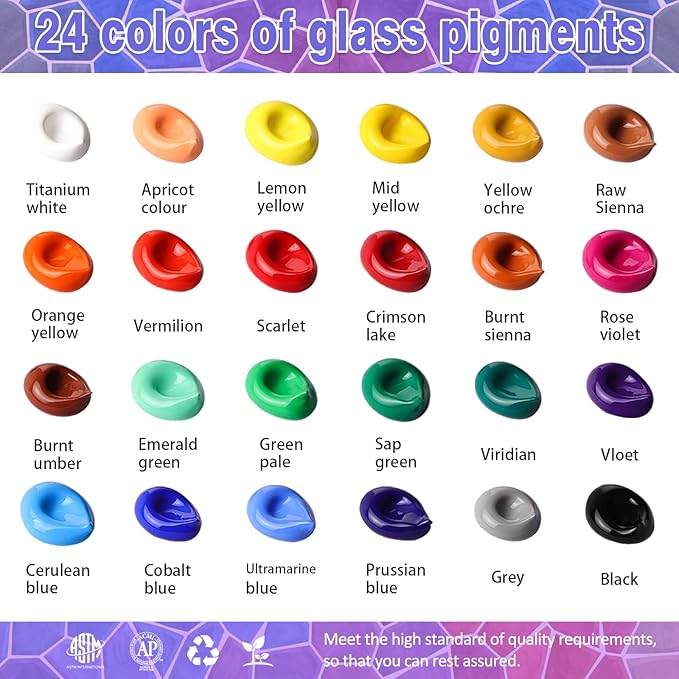 Colorful Stain Glass Paint Set - Image 2