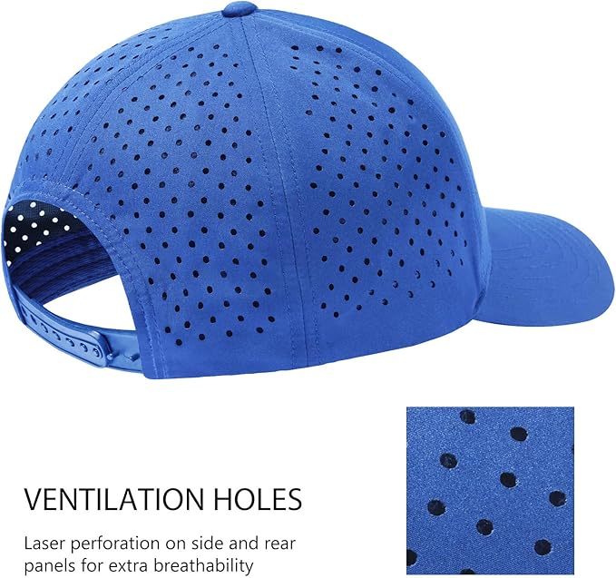 BASSDASH UPF 50+ Quick Dry Baseball Cap Water Resistant Laser Cut Mesh Snapback Hat for Men Women Fishing Hiking FH14