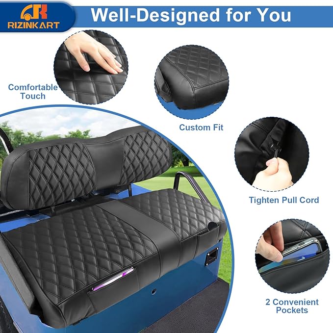 Club Car DS 2000+ Golf Cart Seat Covers, Enhanced-Quality, Easy Installation, Durable Quality, New Appearance,Golf Cart Front Seat Covers for Club Car DS