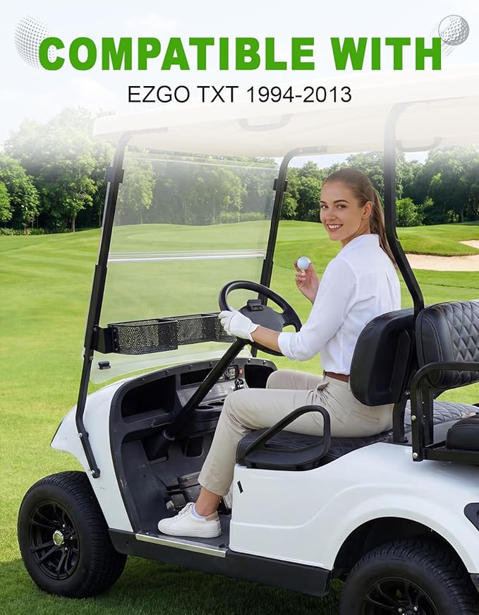 Golf Cart Front Inner Basket for EZGO TXT RVX VALOR Yamaha G29 Drive2 G16-G22 Club Car DS Tempo Modular Mesh Storage Tray Organizer for Extended Space (EZGO TXT 1994-2013)