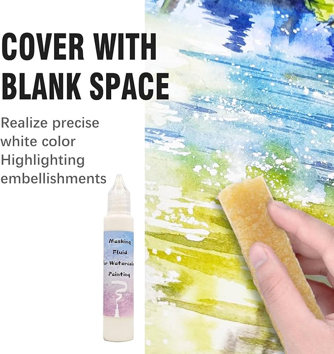 Blue Watercolor Masking Fluid - Image 6