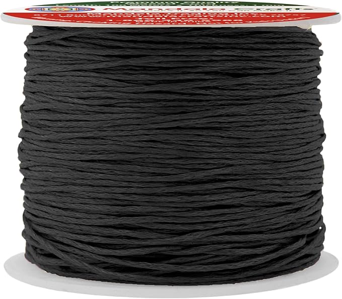Mandala Crafts 1mm 109 Yards Black Cotton Waxed Cord by MandalaCrafts