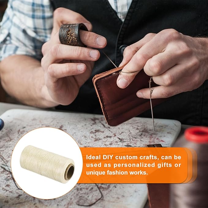 MECCANIXITY Waxed Thread, 197 Yard 1mm 210D Flat Wax Thread Polyester Waxed - Image 6