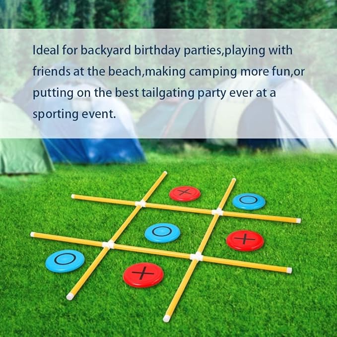 Giant Tic Tac Toe Game, Premium Portable PVC Framed Yard Toss Game, Large - Image 4