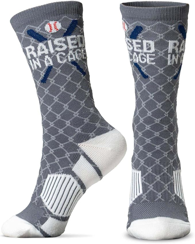 ChalkTalkSPORTS Baseball Socks - Performance Socks for Baseball Players - Raised in a Cage - Youth and Adult Sizes
