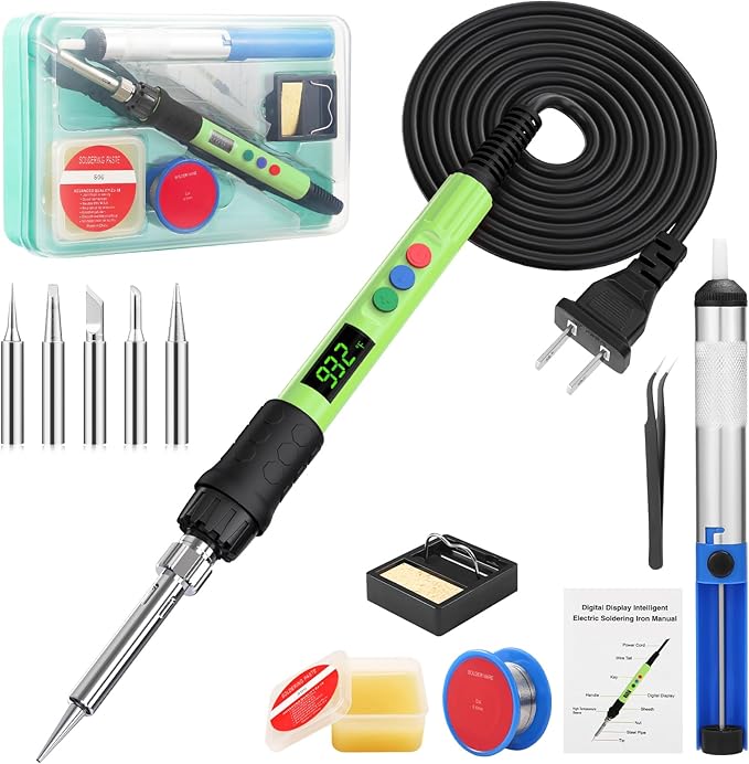 Soldering Iron Kit, 120W LED Digital Advanced Solder Iron Soldering Gun kit by Q-MINGSoldering