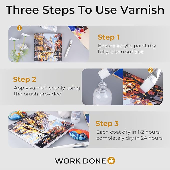 Nicpro Gloss Varnish for Acrylic Painting 4oz, Non-Yellowing, Anti-Crazing - Image 6