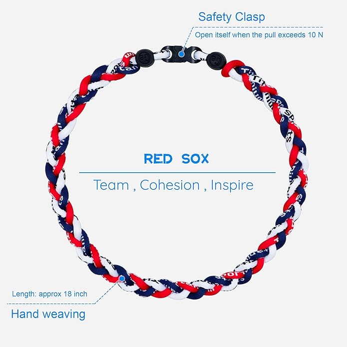 Baseball Rope Necklaces, League Team Colors Braided Necklace, Baseball Team Gifts