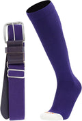 MadSportsStuff Softball or Baseball Socks and Belt Combo - Youth and Adult Sizes Boys and Girls Men and Women