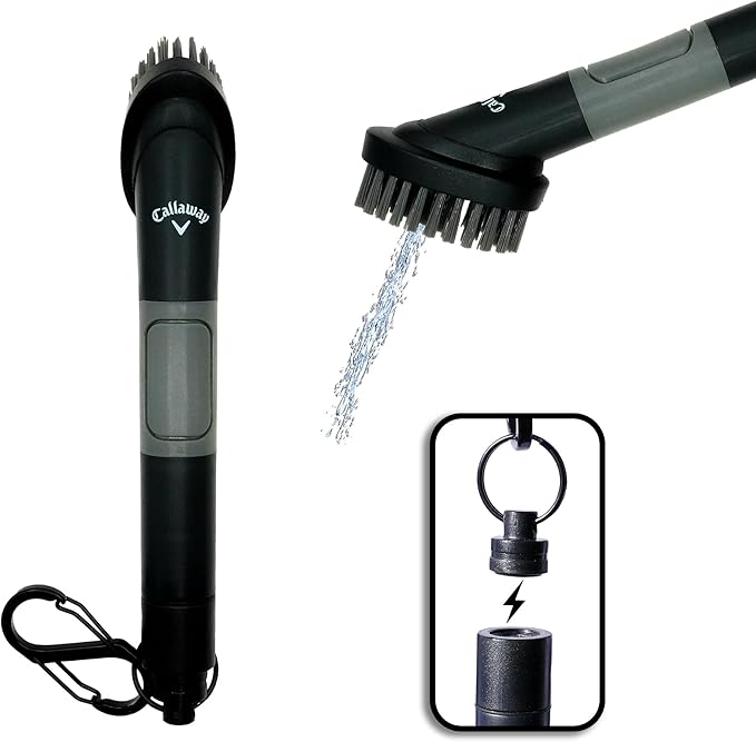 Callaway Golf H2GO Water Scrub Magnetic Club Brush - Quick-Release Magnetic Spray Club Brush for Your Golf Clubs