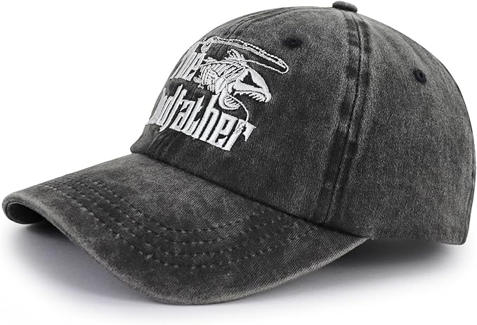 The Rodfather Pugfather Dogfather Grilfather Hats for Men, Adjustable Embroidered Dad Baseball Cap