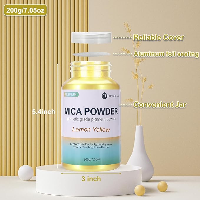 Mica Powder, 7.05OZ（200g）, Magic Red Mica Powder Pigment - Image 3