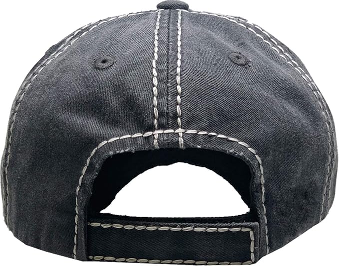 Funky Junque Distressed Vintage Baseball Cap - Embroidered Patch Women's Hat - Holiday, Lifestyle & Patriotic Designs