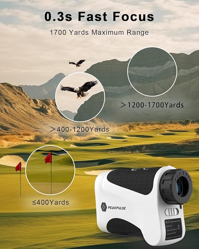 Golf Range Finder 650 Yards RangeFinder Golfing High Clarity Display 6X Magnification 0.5 Yard Accuracy Pin Seeker Easy to Use Simple