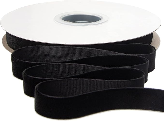 Ribbli Polyester Black Velvet Ribbon, 5/8 Inches Continuous10-Yard Spool by Ribbli
