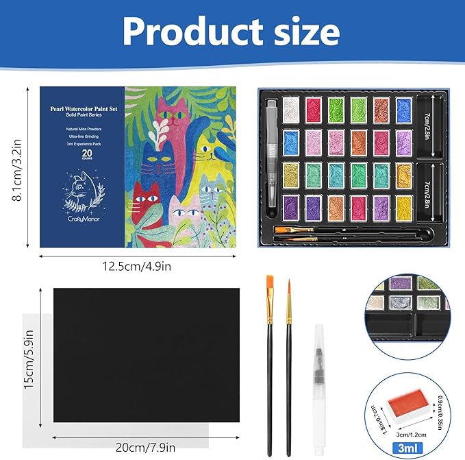 3ml Glitter Watercolor Paint Set - Image 2