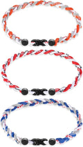 Junkin Baseball Necklaces Three Braided Rope Titanium Necklace for Fans Team Gifts Boys Men Player Softball Sports