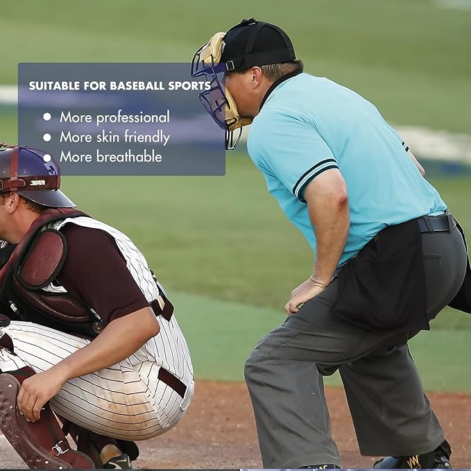 redgino Men's Baseball Softball Umpire Shirt Short Sleeve Polo Ref Jersey Referee Gear - Sized for Chest Protector