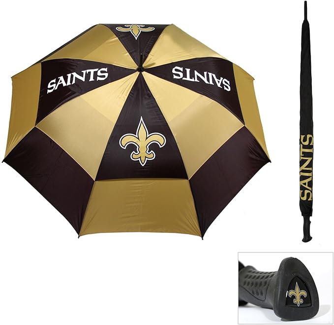 Team Golf NFL San Francisco 49ers Golf Umbrella 62" Golf Umbrella with Protective Sheath, Double Canopy Wind Protection Design, Auto Open Button
