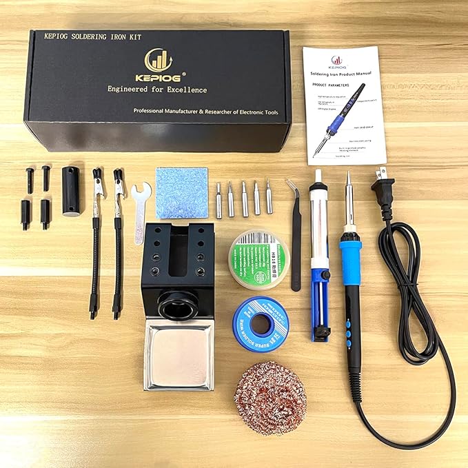 Soldering Iron Kit, 100W High Power LCD Soldering Iron, 2 Helping Hands - Image 8