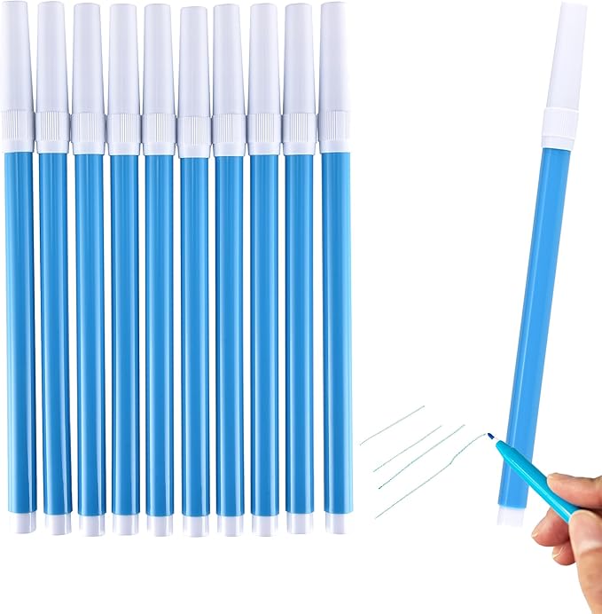 10 PCS Blue Washable Fabric Markers by MakeChoicesSimpler