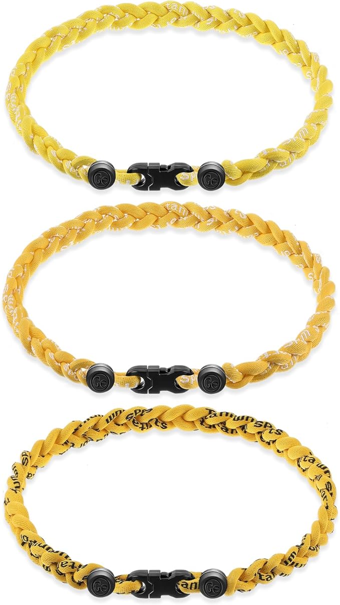 Junkin Baseball Necklaces Three Braided Rope Titanium Necklace for Fans Team Gifts Boys Men Player Softball Sports