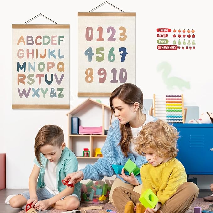 ZTGDA Alphabet Numbers Poster Set of 2, Alphabet Numbers Wall Art Poster - Image 4