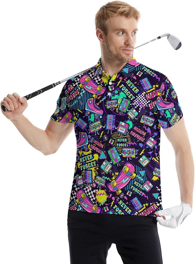 Mens Golf Shirts Golf Polo Shirts for Men Short Sleeve Polo Shirts Golf Gifts