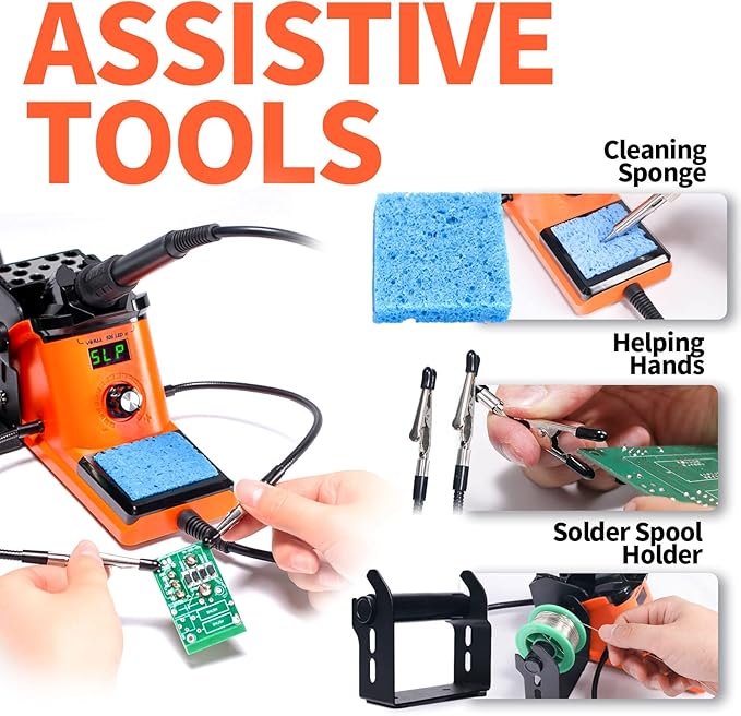 YIHUA 926 III 60W LED Display Soldering Iron Station Kit w 2 Helping Hands - Image 5