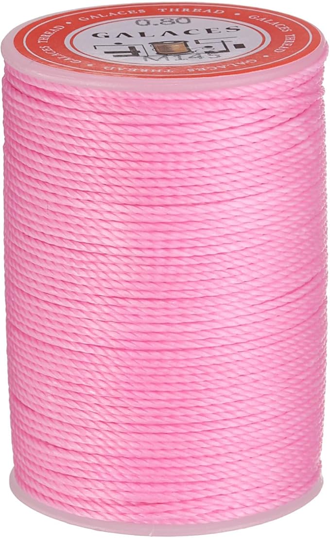 uxcell Round Leather Sewing Waxed Thread, 55m / 60 Yards Wax Polyester String by uxcell