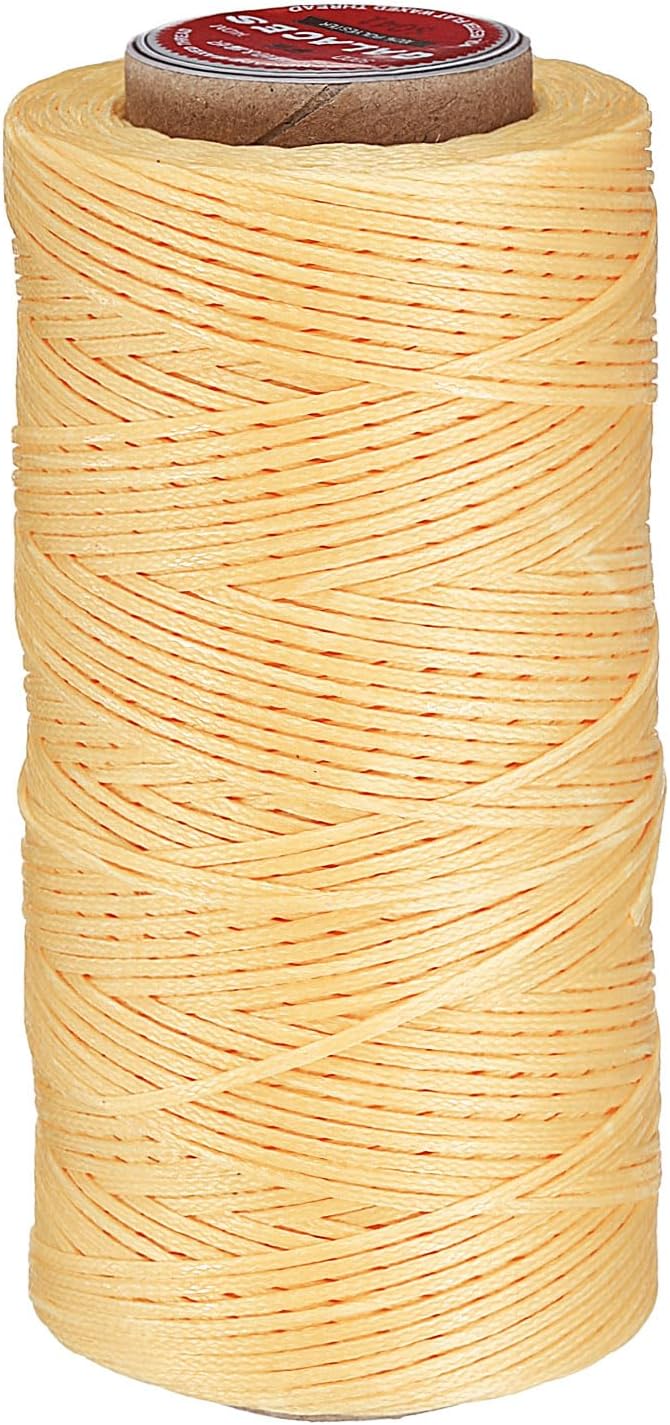 uxcell Flat Leather Sewing Waxed Thread, 140m / 153 Yards Polyester Wax String by uxcell