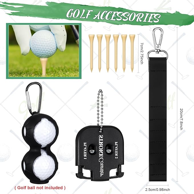 Syhood 21 Pcs Golf Accessories Kit Cleaning Kit Include Golf Brush, Towel, Groove Sharpener, Divot Repair Tool, Ball Alignment Portable Tool Gifts for Men or Women