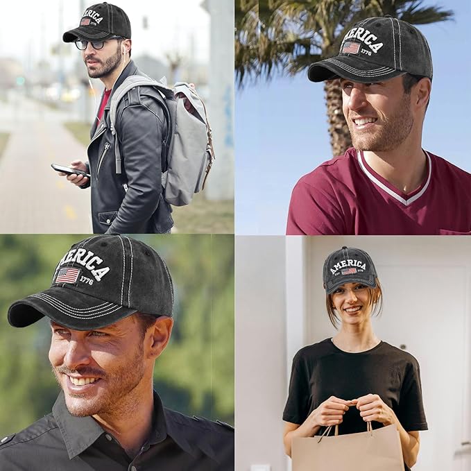 American Flag Baseball Cap Trucker Hat for Men Women Mesh Camo Hat for Men Embroidered Hat