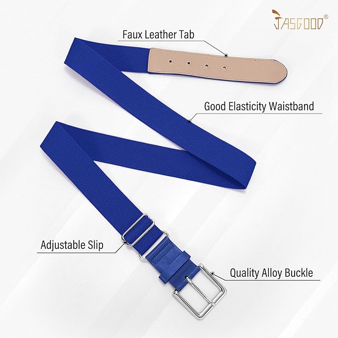 JASGOOD 2 Pack Baseball Socks and Belt Combo Set Softball Socks and Belts Elastic Waist Belt for Youth and Adult Boys