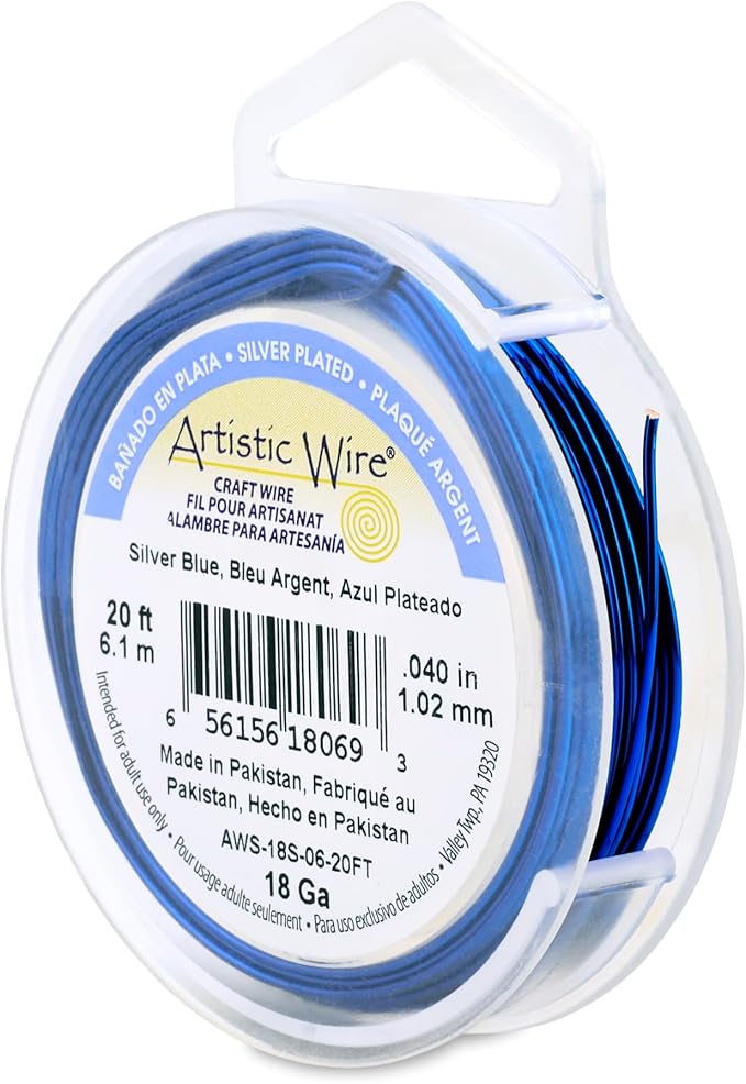 Artistic Wire, 18 Gauge Silver Plated Tarnish Resistant Colored Copper Craft by ArtisticWire