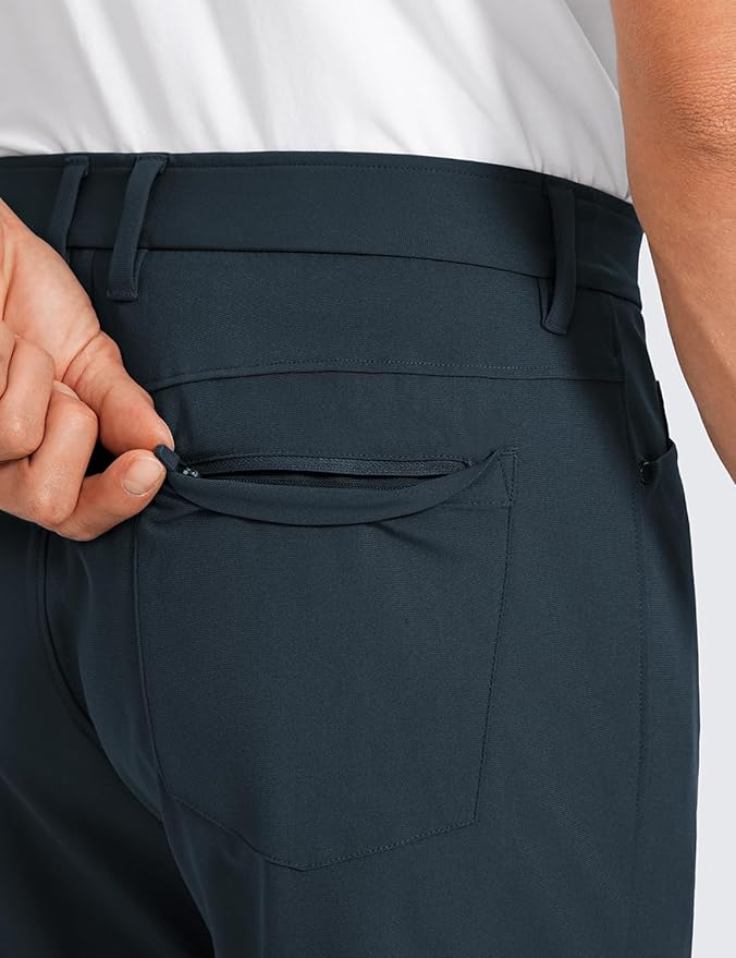 CRZ YOGA All Day Comfy 5-Pocket Golf Pants for Men - 28"/30"/32"/34" Quick Dry Lightweight Casual Work Stretch Trousers