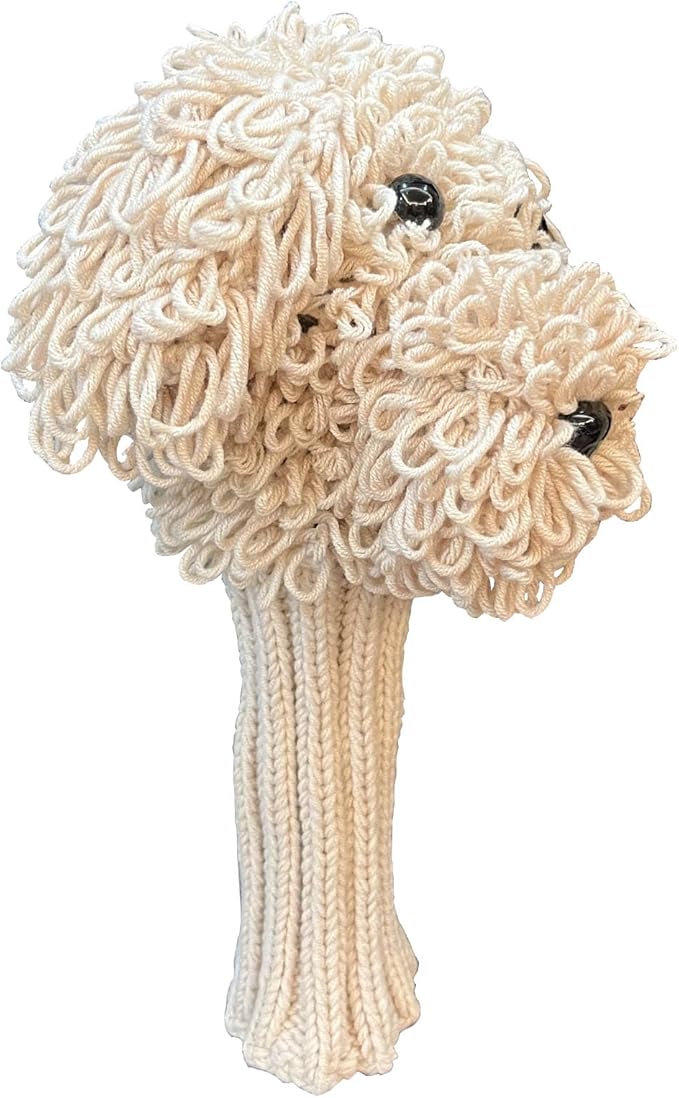 Funny Golf Headcover, Handmade Crochet Finished Goldendoodle Golden Doodle Animals Plush Driver Headcover