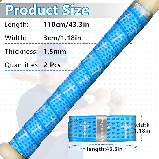 Eyourlife 2/4 Pack Baseball Bat Grip Bat Wraps for Baseball Lifestyle Softball Gifts Pro Feel Non-Slip Elite Batting Grip Tape for Bats Players