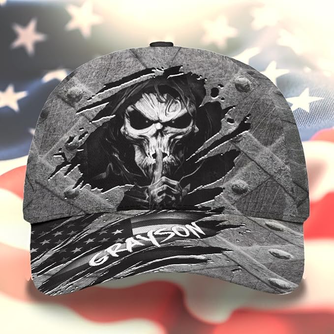 Baseball Cap for Men Women, Skull Cap for Men, Skeleton Gothic Horror Adjustable Strap Sports Soft Caps Outdoor