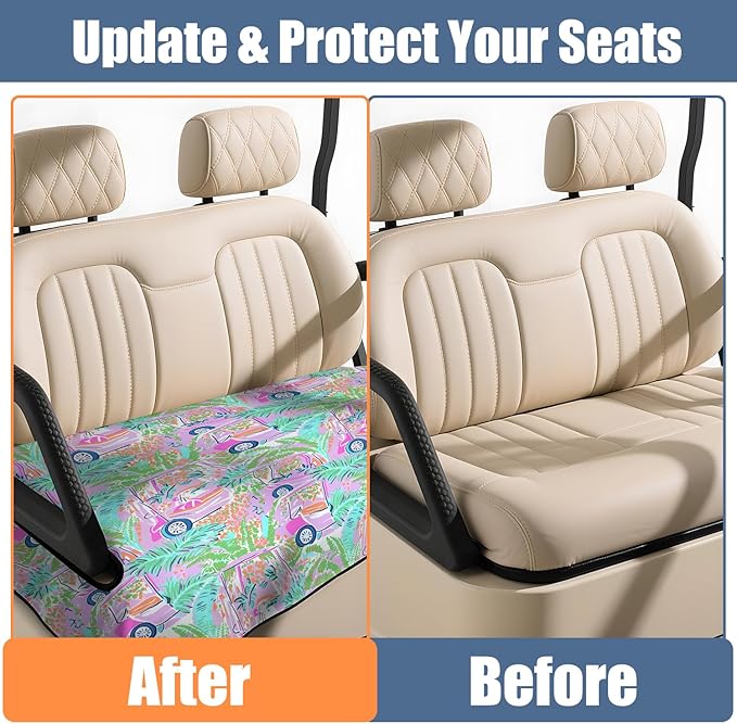 Golf Cart Seat Covers, Golf Cart Seat Towel Blanket for 2-Seat Golf Carts, Breathable Golf Cart Seat Cushions Golf Club Car Accessories 51'' x 31''