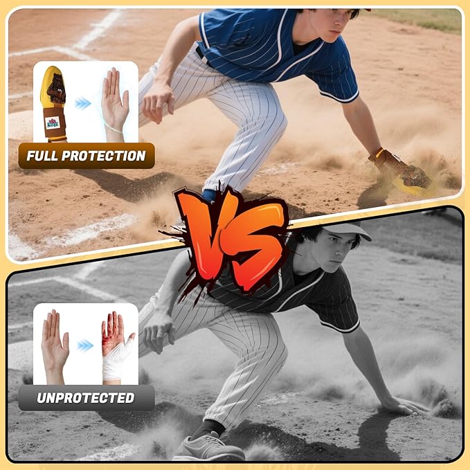 Big Crazy Baseball Sliding Mitt Youth and Adult, Drippy Drip Accessory, Flexible Breathable Durable, Funny Design Beer Bear Ice Cream Cow