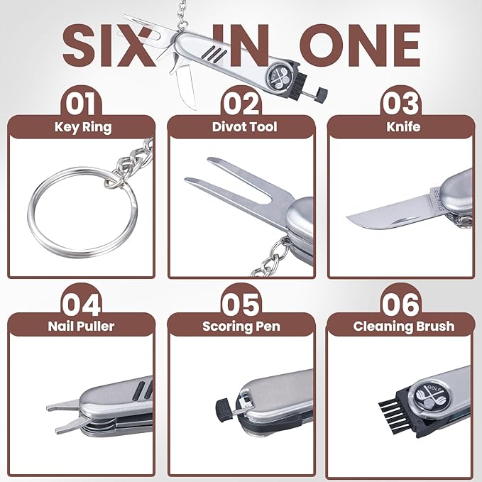 Golf Gifts for Men and Women,Golf Accessories Set with Hi-End Case,Golf Balls,Golf Tees,Golf Multifunctional Divot Tool,Rangefinder Golf Brush,Golf Scorer，Golf Ball Clamp