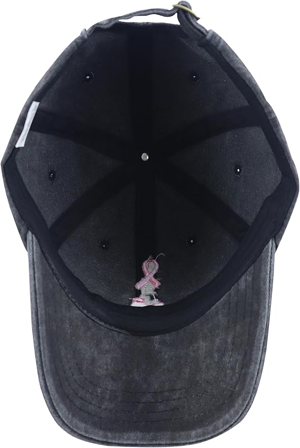 Breast Cancer Awareness Accessories for Women, Pink Ribbon Hat, Funny Chemo Baseball Cap, Mothers Day Christmas Birthday Gifts for Mom Mama Grandma