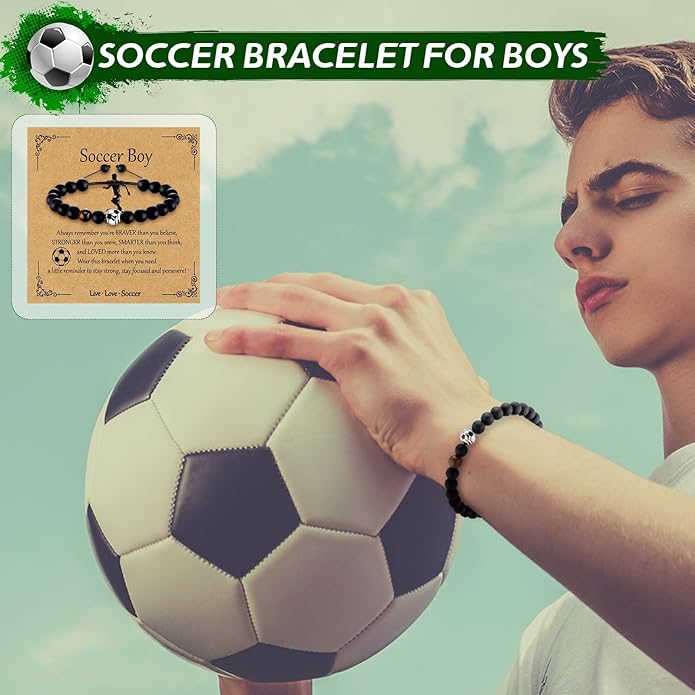 12 Set Sport Adjustable Beaded Bracelets Gifts Football Softball Soccer Volleyball Golf Basketball Hockey Bracelets for Women Men Adjustable Beaded Accessories