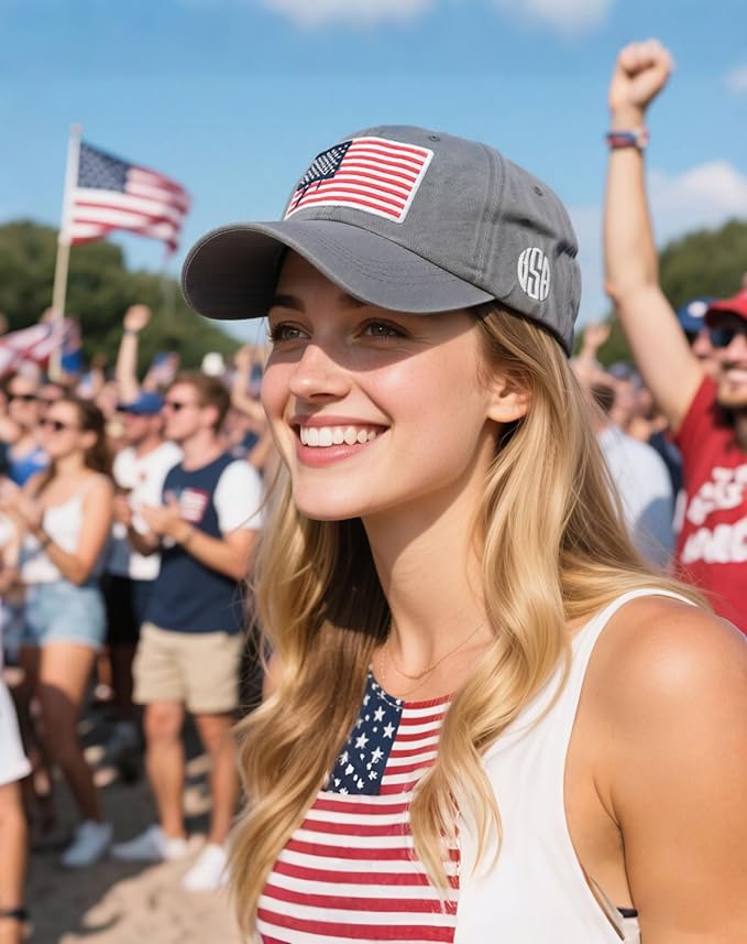 2-Pack USA Flag Hats for Men Baseball American Flag Hats for Men USA Cap USA Tactical Washed for Women