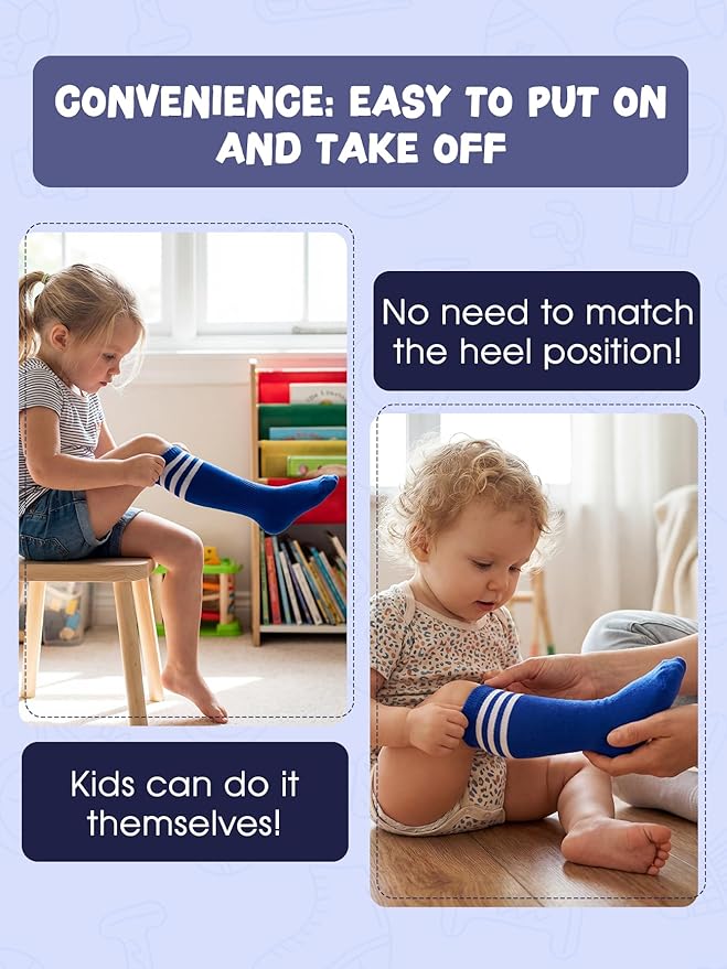 American Trends Kids Toddler Soccer Socks Youth Baseball Softball Football Socks Knee High Accessories for Girls